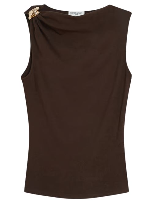 Top con drappeggio Grace & Mila | SS2627046CHOC